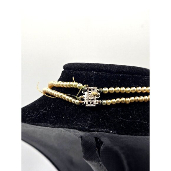 1850s ANTIQUE graduated NATURAL Pearls double strand necklace sterling clasp - Picture 7 of 8